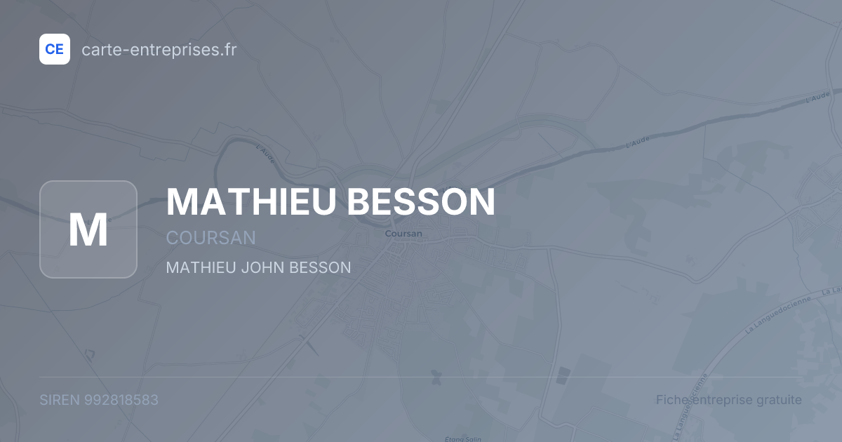 MATHIEU BESSON — 992818583 — fiche entreprise