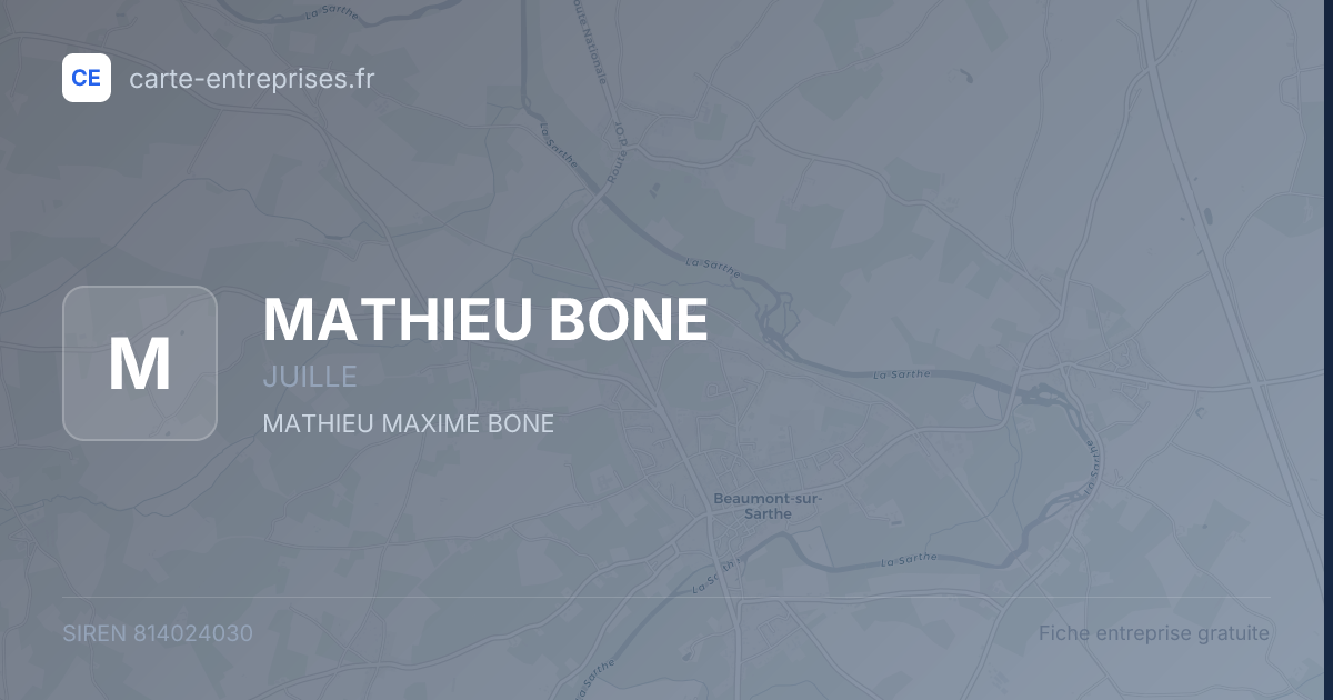 MATHIEU BONE — 814024030 — fiche entreprise