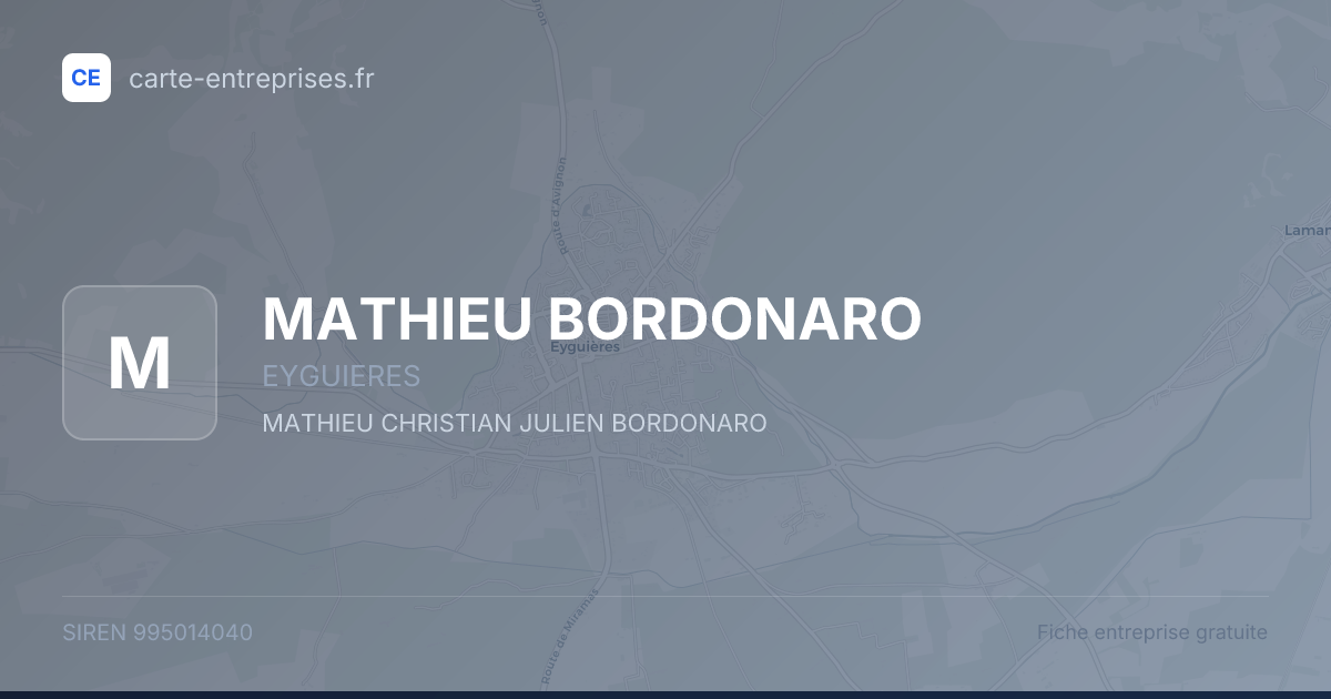MATHIEU BORDONARO — 995014040 — fiche entreprise
