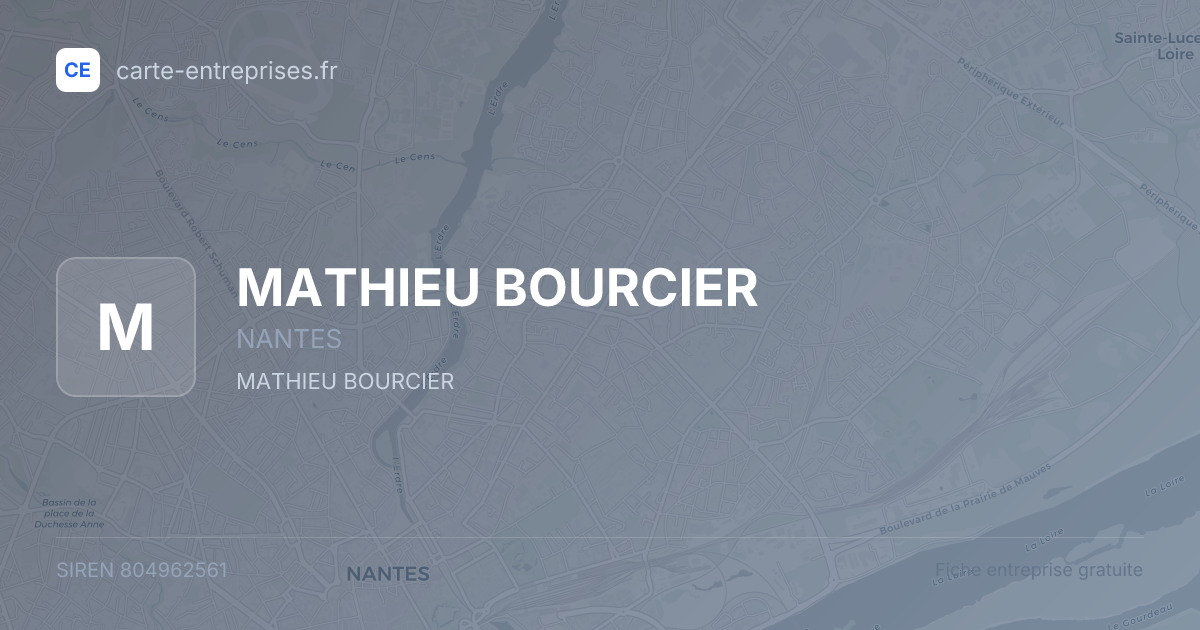 MATHIEU BOURCIER — 804962561 — fiche entreprise