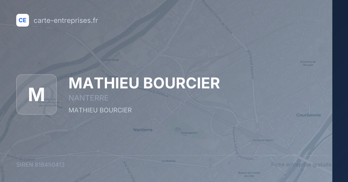 MATHIEU BOURCIER — 818450413 — fiche entreprise