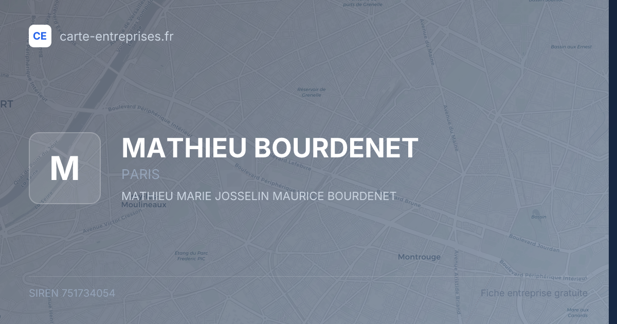 MATHIEU BOURDENET — 751734054 — fiche entreprise