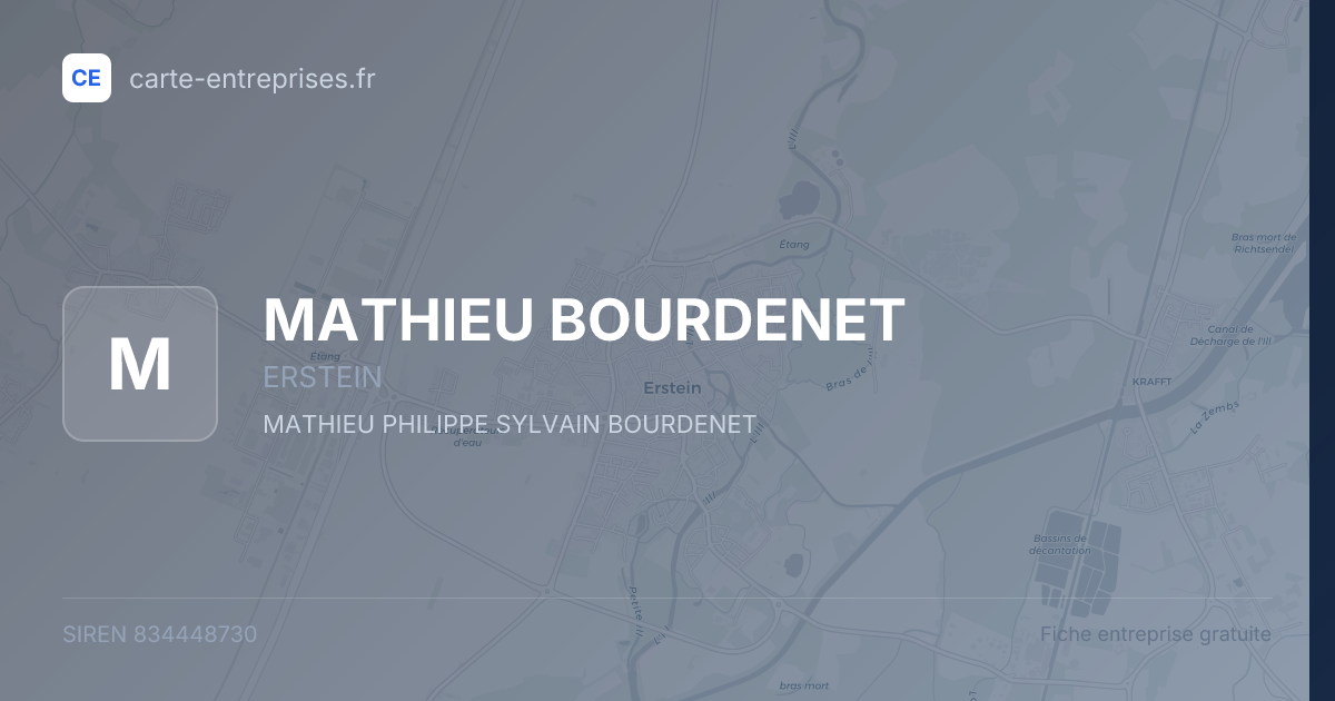 MATHIEU BOURDENET — 834448730 — fiche entreprise