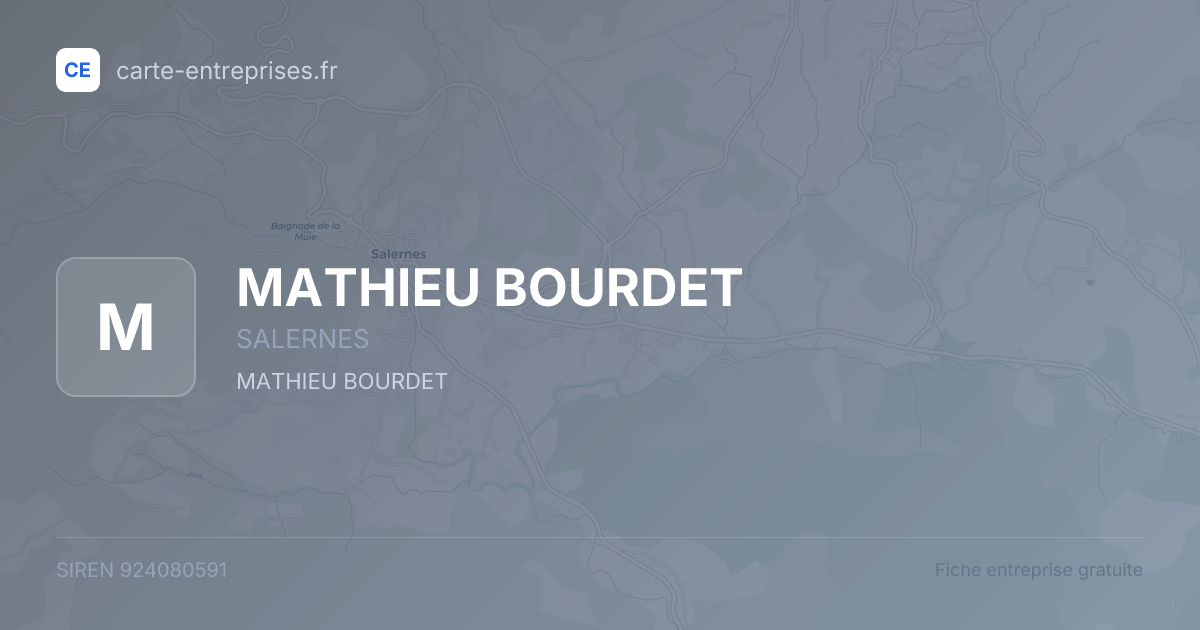MATHIEU BOURDET — 924080591 — fiche entreprise
