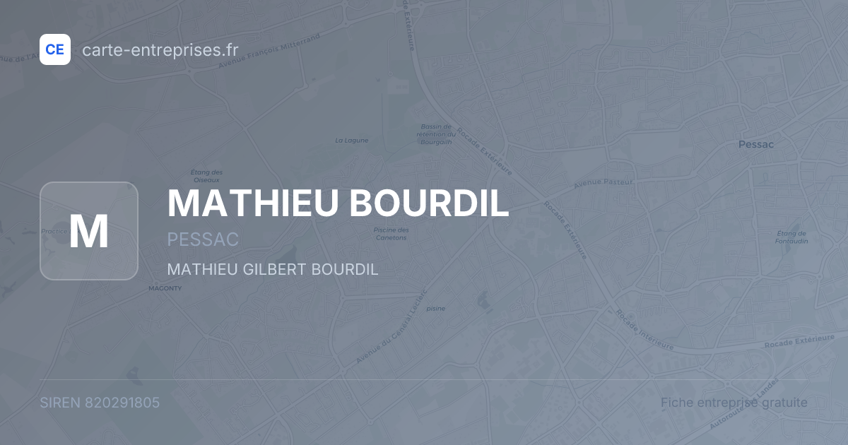 MATHIEU BOURDIL — 820291805 — fiche entreprise