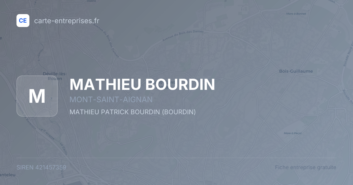 MATHIEU BOURDIN — 421457359 — fiche entreprise