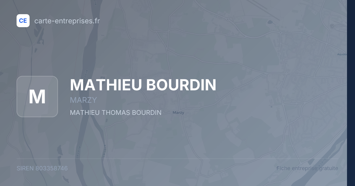MATHIEU BOURDIN — 803358746 — fiche entreprise