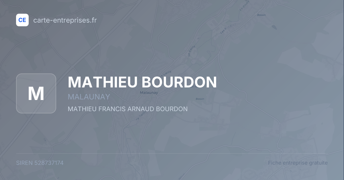 MATHIEU BOURDON — 528737174 — fiche entreprise