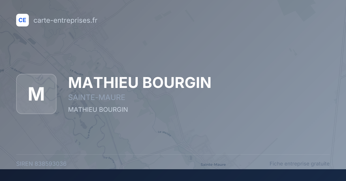 MATHIEU BOURGIN — 838593036 — fiche entreprise