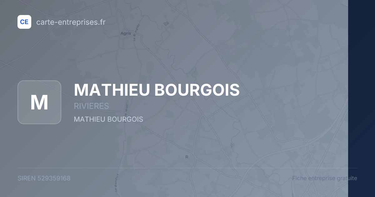 MATHIEU BOURGOIS — 529359168 — fiche entreprise