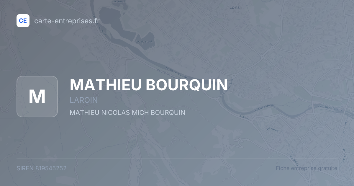 MATHIEU BOURQUIN — 819545252 — fiche entreprise
