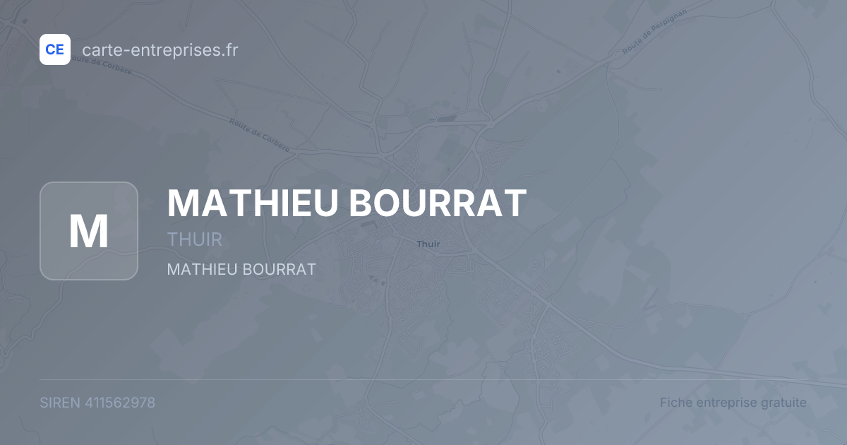 MATHIEU BOURRAT — 411562978 — fiche entreprise