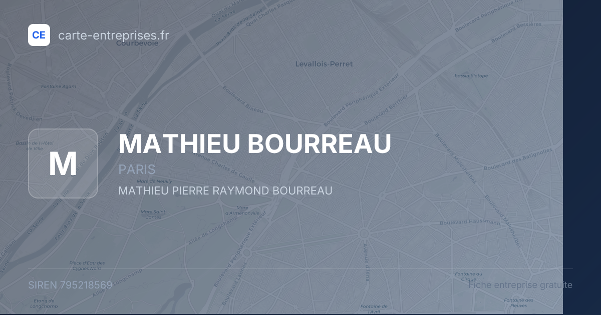 MATHIEU BOURREAU — 795218569 — fiche entreprise