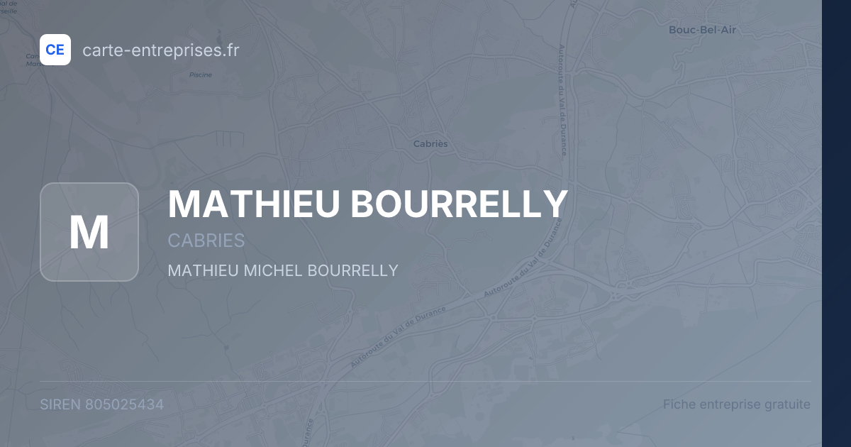 MATHIEU BOURRELLY — 805025434 — fiche entreprise