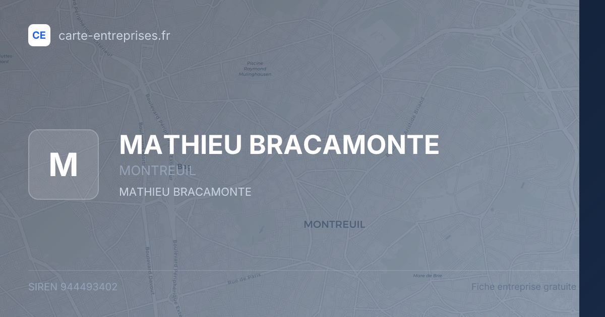 MATHIEU BRACAMONTE — 944493402 — fiche entreprise