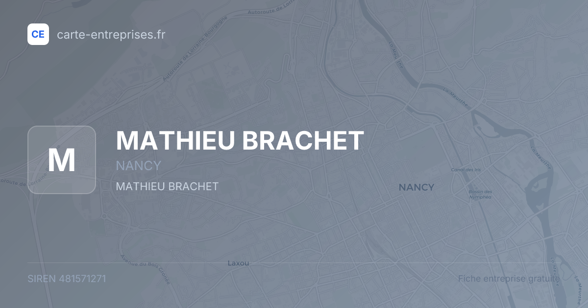 MATHIEU BRACHET — 481571271 — fiche entreprise