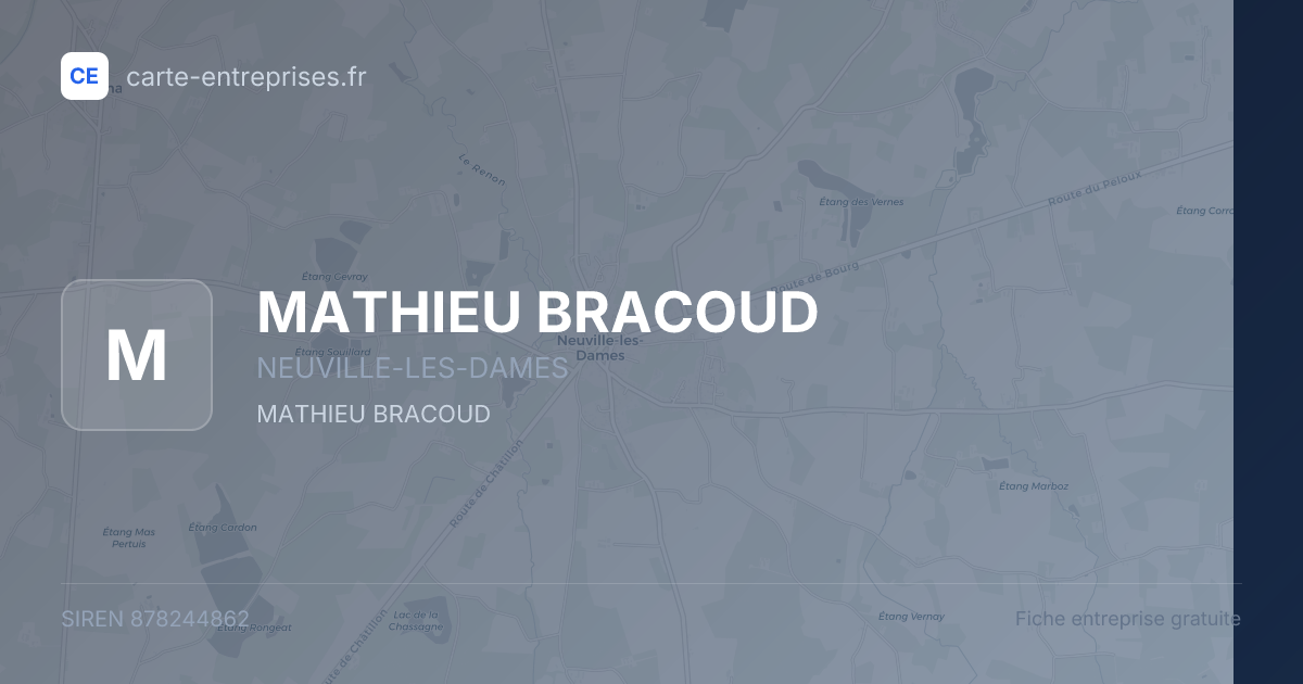MATHIEU BRACOUD — 878244862 — fiche entreprise