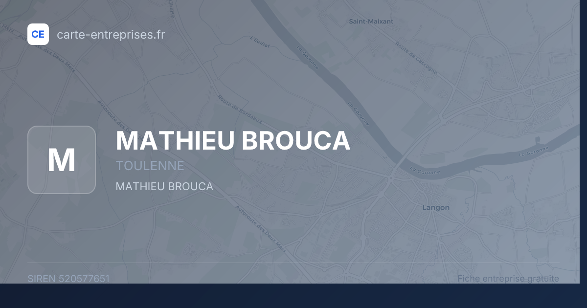 MATHIEU BROUCA — 520577651 — fiche entreprise