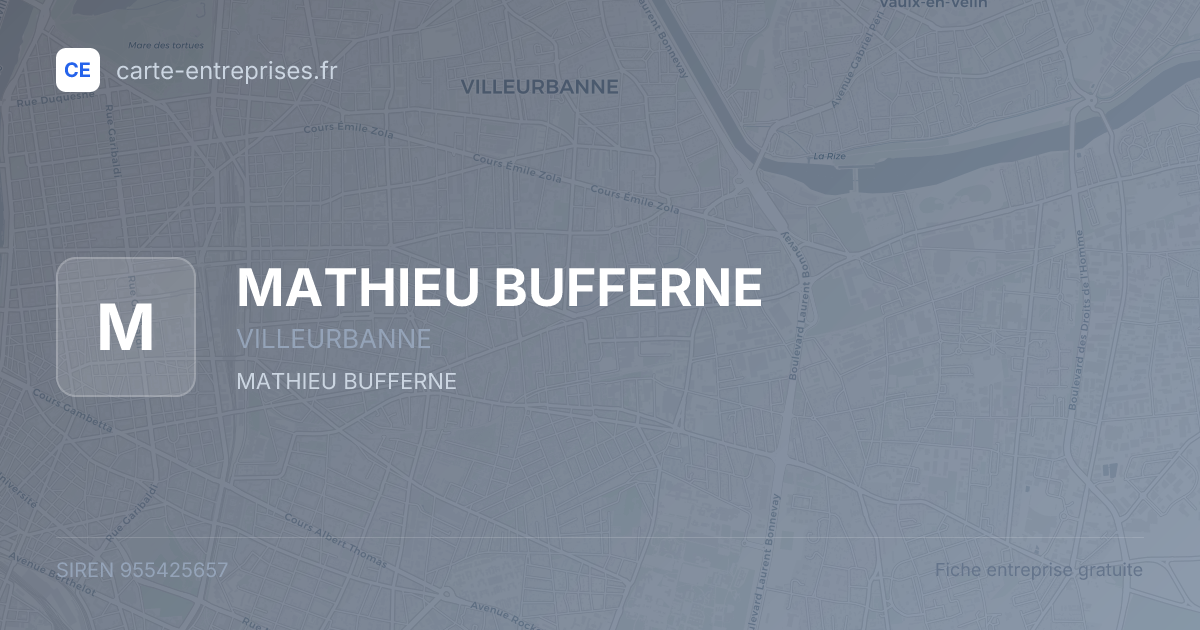 MATHIEU BUFFERNE — 955425657 — fiche entreprise