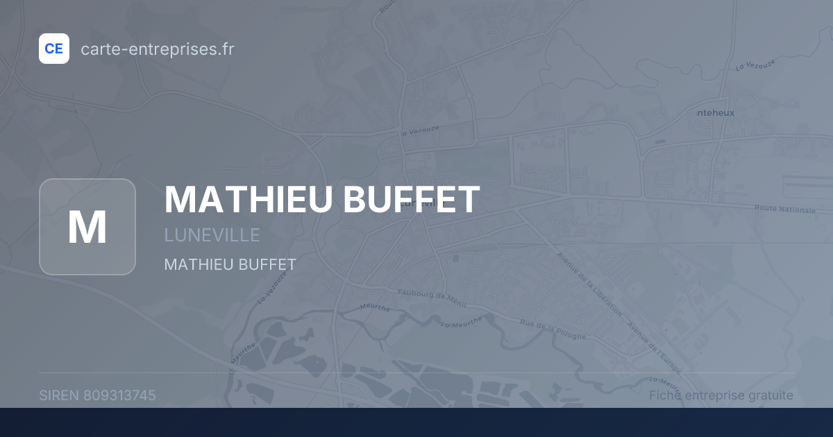 MATHIEU BUFFET — 809313745 — fiche entreprise