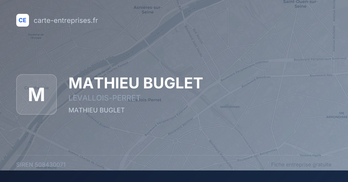 MATHIEU BUGLET — 508430071 — fiche entreprise