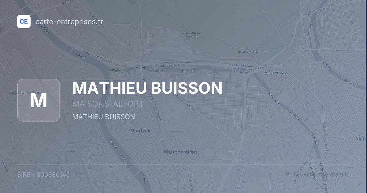 MATHIEU BUISSON — 800080145 — fiche entreprise