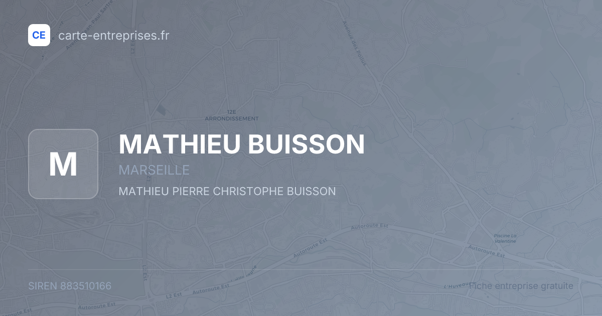 MATHIEU BUISSON — 883510166 — fiche entreprise