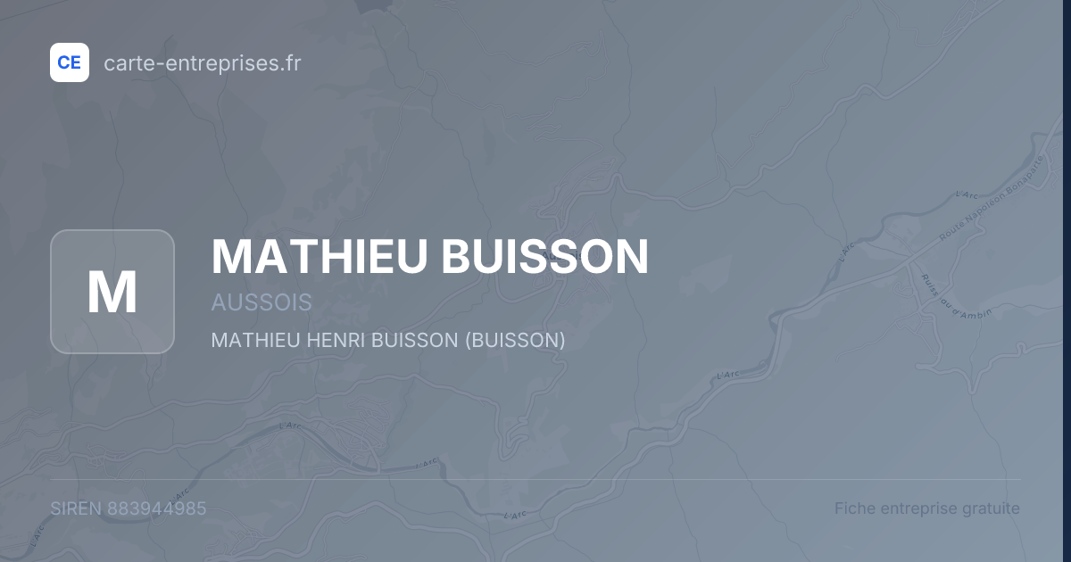 MATHIEU BUISSON — 883944985 — fiche entreprise