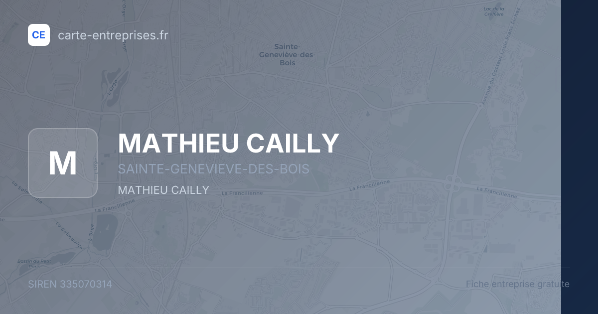 MATHIEU CAILLY — 335070314 — fiche entreprise