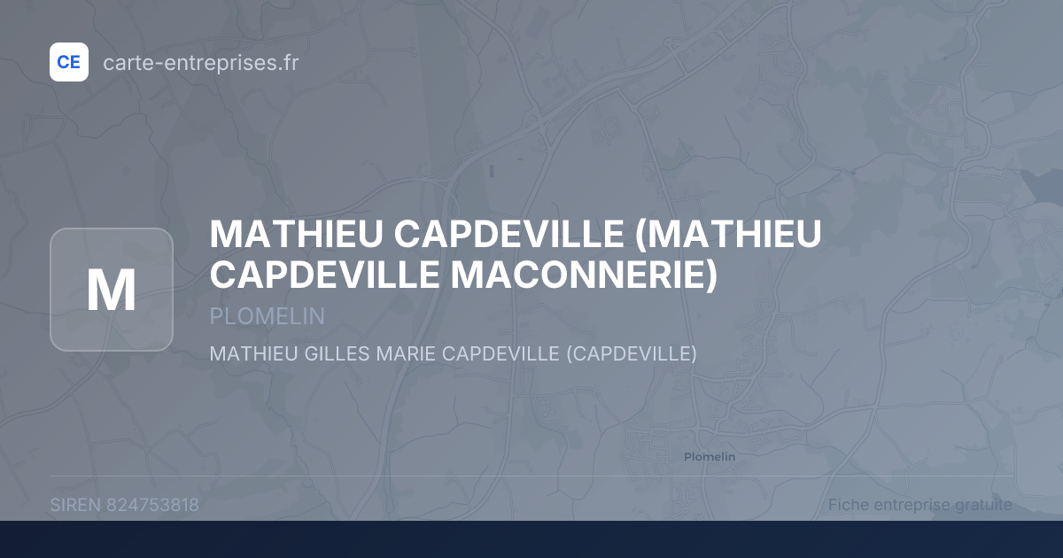 MATHIEU CAPDEVILLE (MATHIEU CAPDEVILLE MACONNERIE) — 824753818 — fiche entreprise