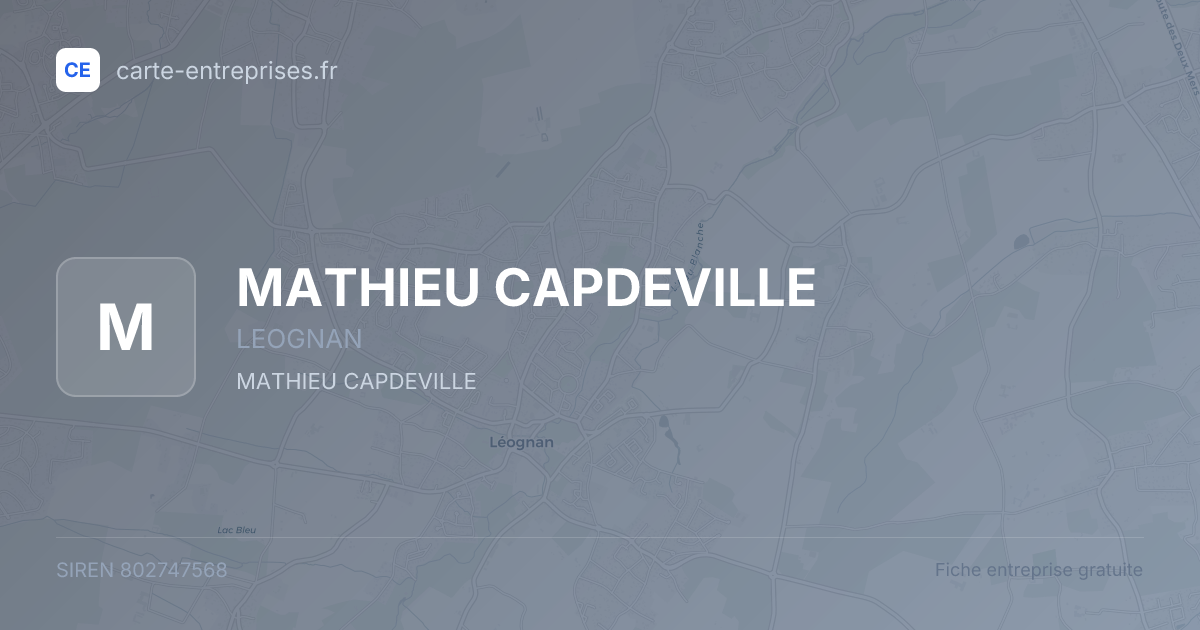 MATHIEU CAPDEVILLE — 802747568 — fiche entreprise