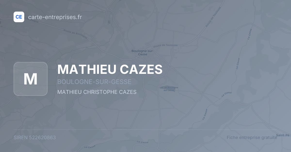 MATHIEU CAZES — 522620863 — fiche entreprise