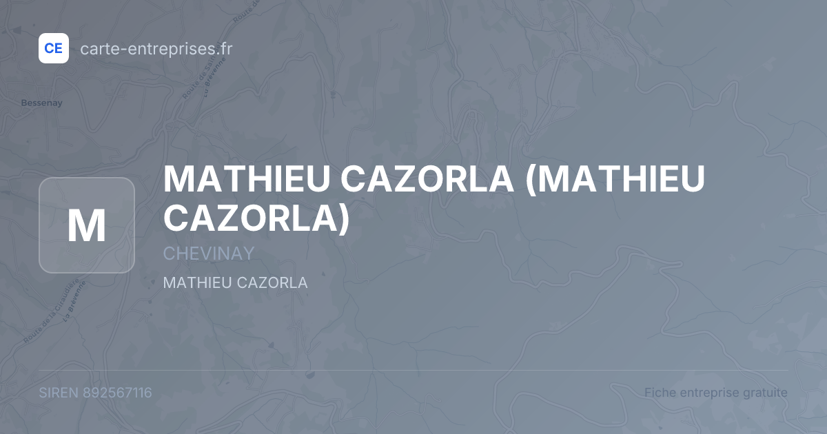 MATHIEU CAZORLA — 892567116 — fiche entreprise