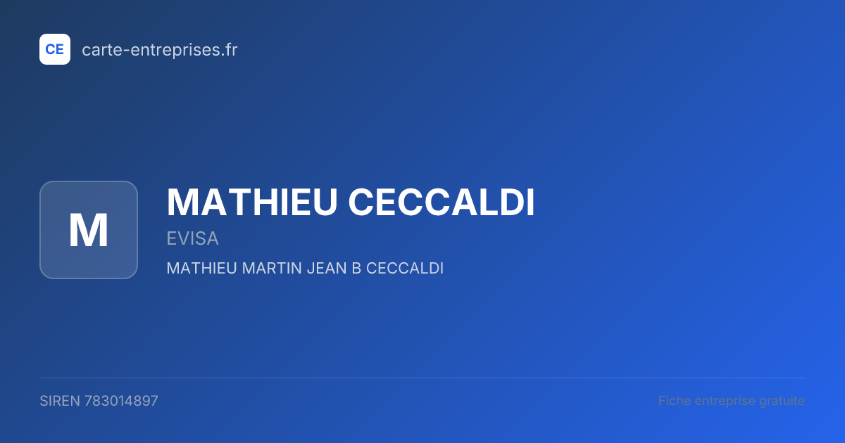 MATHIEU CECCALDI — 783014897 — fiche entreprise