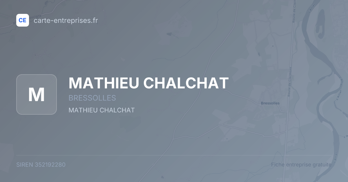 MATHIEU CHALCHAT — 352192280 — fiche entreprise
