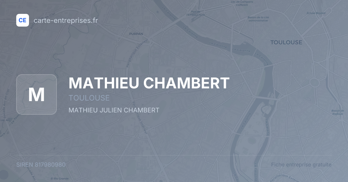 MATHIEU CHAMBERT — 817980980 — fiche entreprise