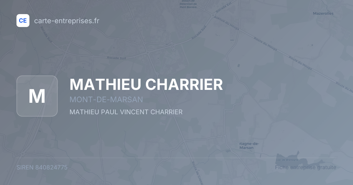 MATHIEU CHARRIER — 840824775 — fiche entreprise