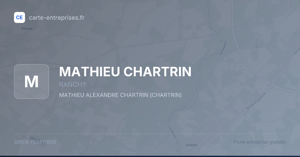 MATHIEU CHARTRIN — 753417658 — fiche entreprise