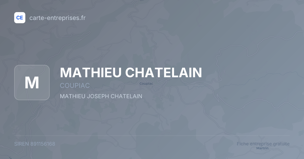 MATHIEU CHATELAIN — 891156168 — fiche entreprise