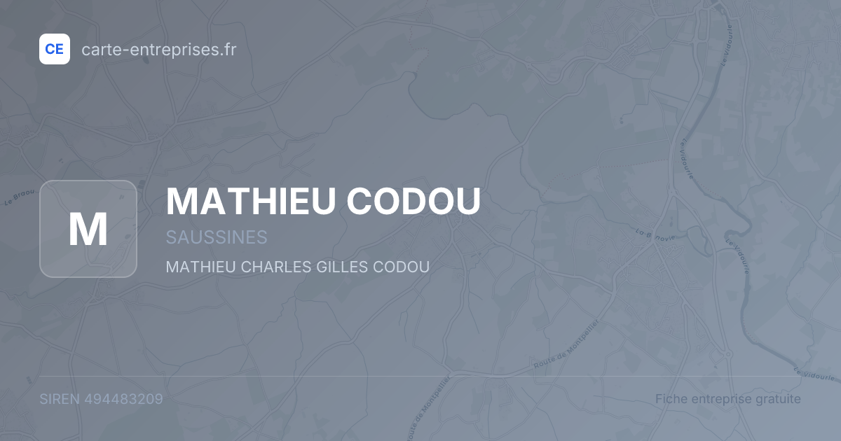 MATHIEU CODOU — 494483209 — fiche entreprise