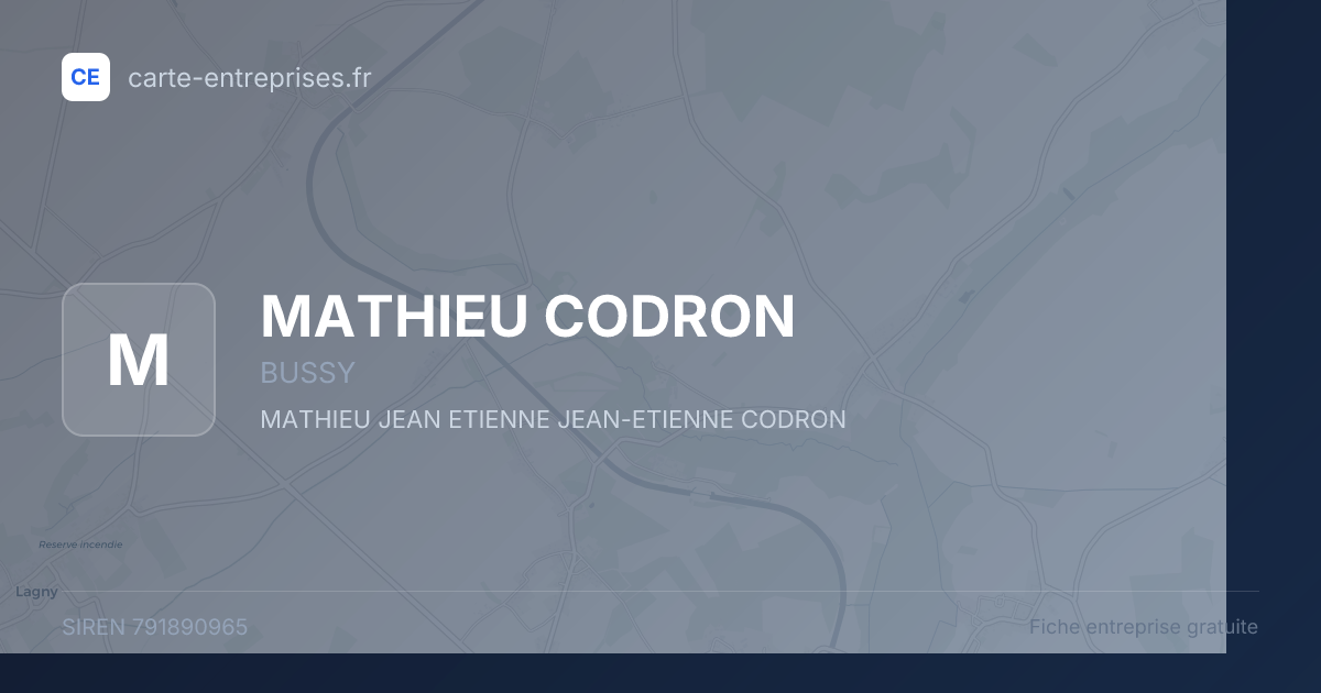 MATHIEU CODRON — 791890965 — fiche entreprise