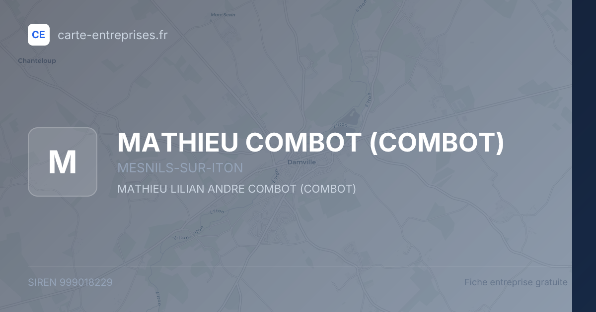 MATHIEU COMBOT (COMBOT) — 999018229 — fiche entreprise