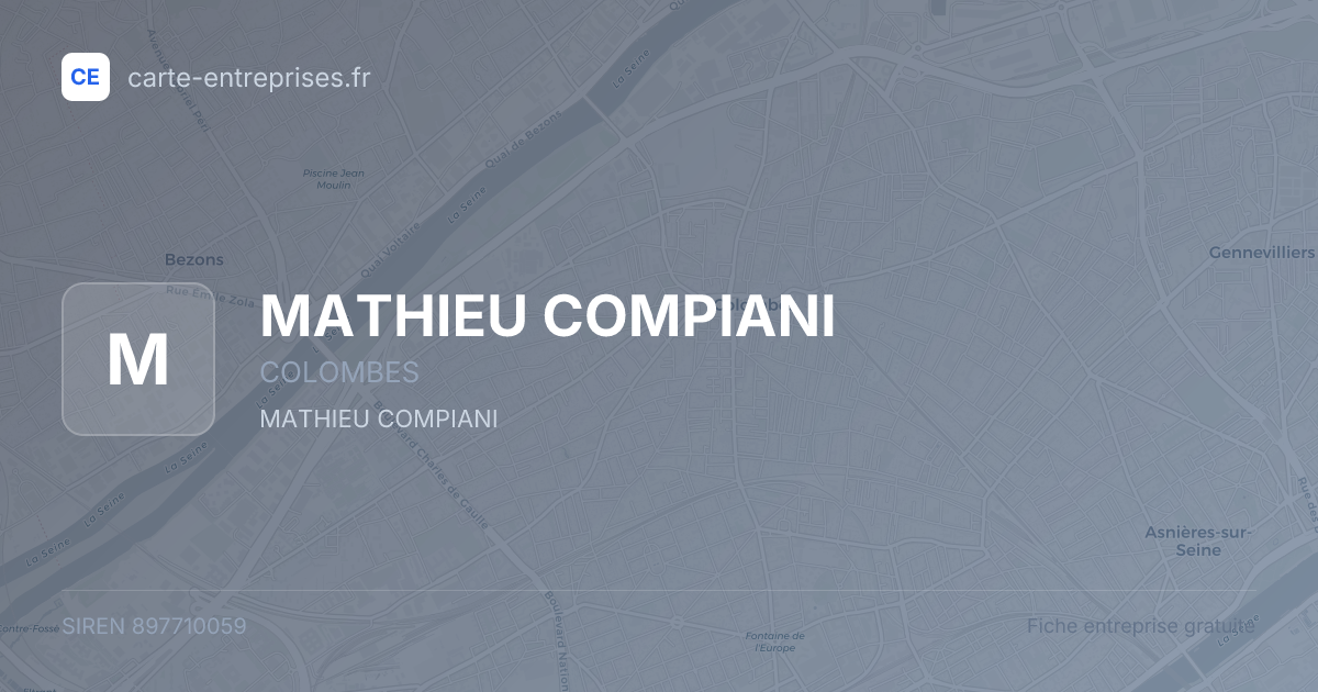 MATHIEU COMPIANI — 897710059 — fiche entreprise