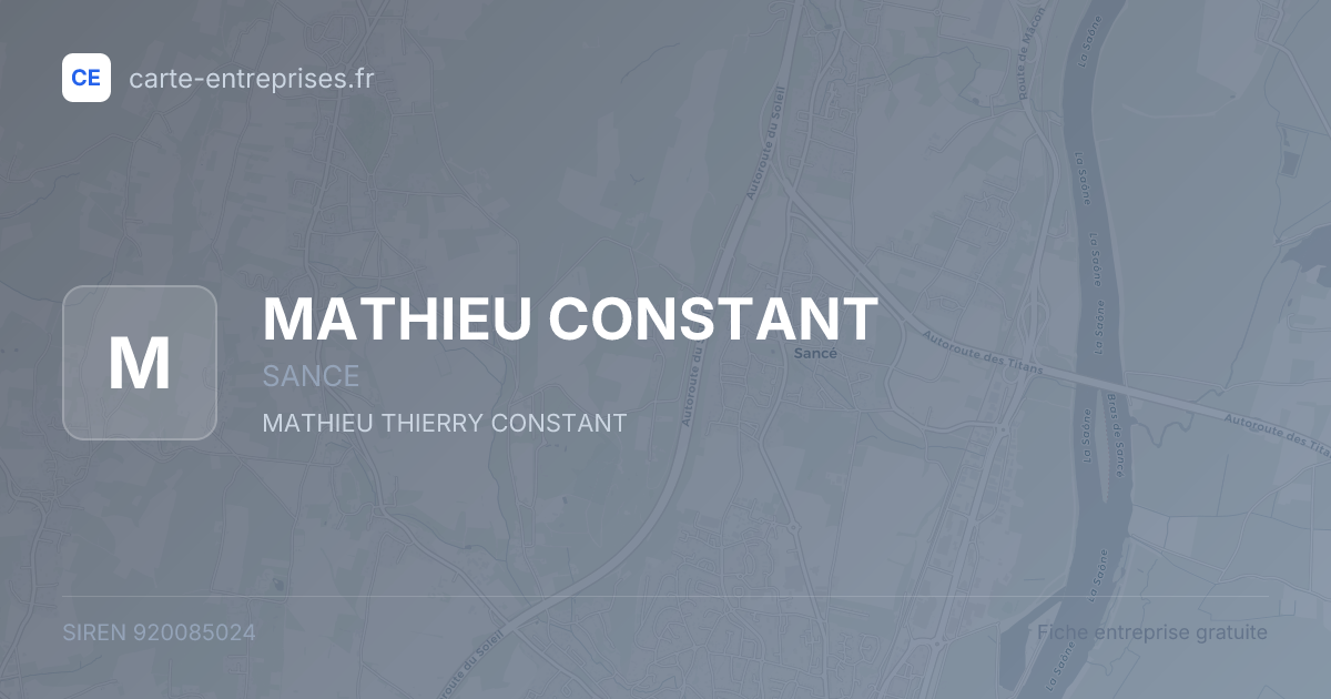 MATHIEU CONSTANT — 920085024 — fiche entreprise