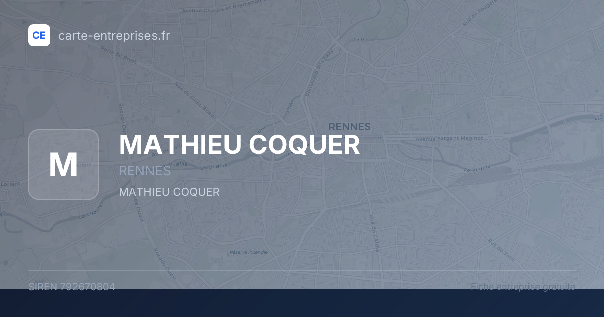 MATHIEU COQUER — 792670804 — fiche entreprise
