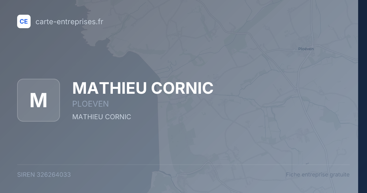 MATHIEU CORNIC — 326264033 — fiche entreprise