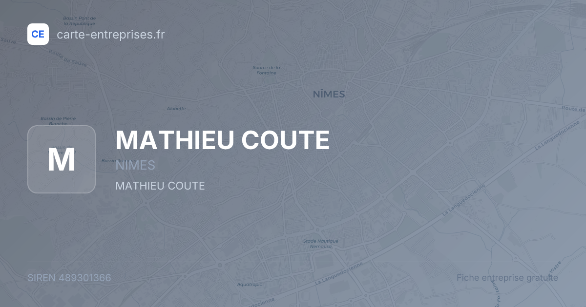 MATHIEU COUTE — 489301366 — fiche entreprise