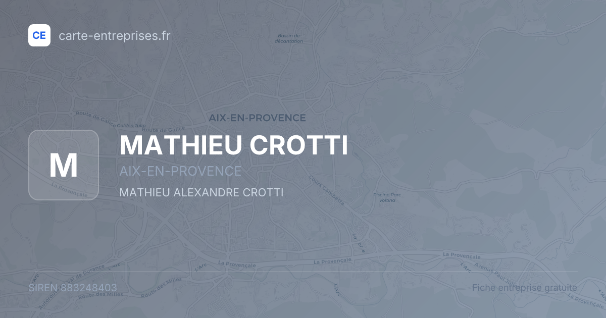 MATHIEU CROTTI — 883248403 — fiche entreprise