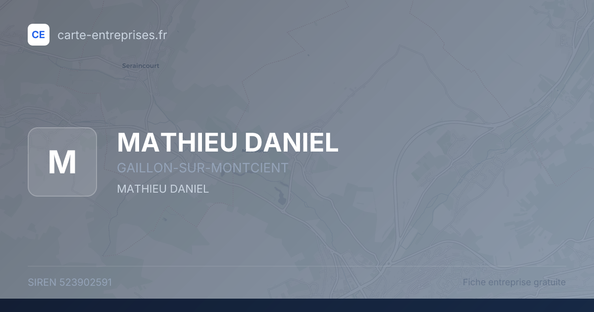 MATHIEU DANIEL — 523902591 — fiche entreprise