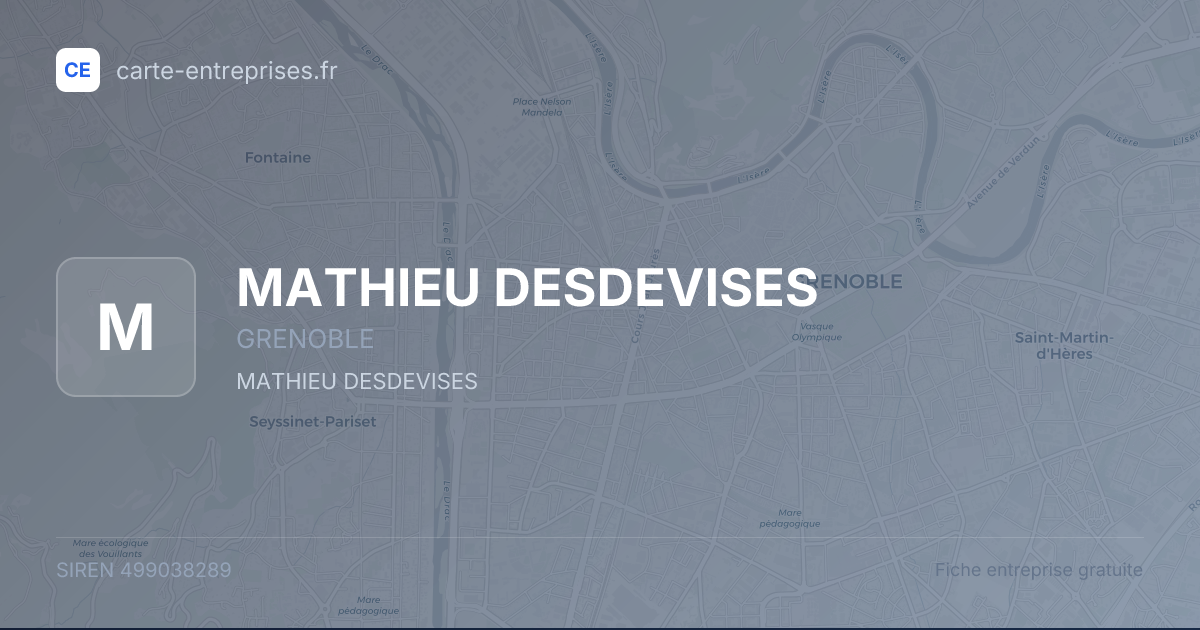 MATHIEU DESDEVISES — 499038289 — fiche entreprise
